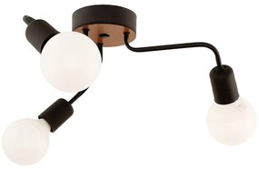 Φωτιστικό οροφής Salvi Megapap E27 μεταλλικό τρίφωτο χρώμα μαύρο 44x44x10εκ.