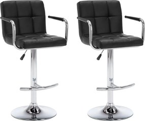 vidaXL Σκαμπό Μπαρ 2 τεμ. Μαύρα από Συνθετικό Δέρμα