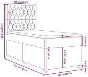 ΚΡΕΒΑΤΙ BOXSPRING ΜΕ ΣΤΡΩΜΑ ΜΑΥΡΟ 100 X 200 ΕΚ. ΥΦΑΣΜΑΤΙΝΟ 3291200