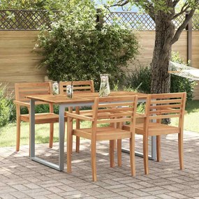 vidaXL Τραπέζι Κήπου για Φαγητό Γκρι 140 x 80 x 75 cm
