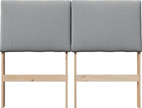 vidaXL Ταπετσαρισμένο κεφαλάρι Ανοιχτό γκρι 135 cm