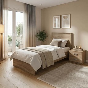 Σετ Κρεβατοκάμαρας Athos Sonoma με Κρεβάτι 90x190εκ Σετ 2τεμ