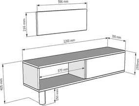 TV Stand Mona 120 - Anthracite, Travertine Anthracite
Travertine