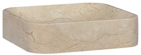 vidaXL Νιπτήρας Κρεμ 40 x 40 x 10 εκ. Μαρμάρινος