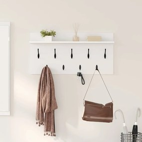 vidaXL Τοίχου Κρεμάστρα Λευκό 80 x 40 x 12 cm Επεξεργασμένο ξύλο