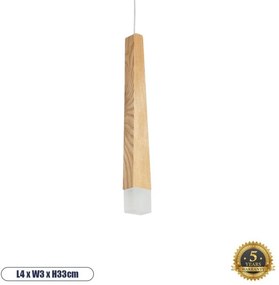 CALISTA 01252 Μοντέρνο Κρεμαστό Φωτιστικό Ανάρτηση Μονόφωτο 1 x G4 IP20 Μπεζ Ξύλο-Μ4 x Π3 x Υ33cm Globostar-1252-Μπεζ 1252