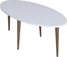 Τραπέζι σαλονιού Barton pakoworld λευκό-καφέ 90x45x40εκ