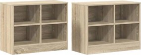 vidaXL Ντουλάπι κρεβατιού με ράφι 2 τεμ. Sonoma Δρυς 66 x 33 x 48 εκ.