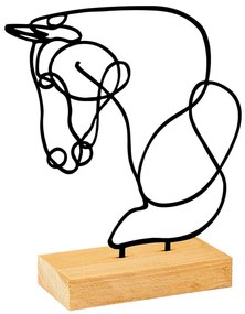 Διακοσμητικό Άλογο Equine 565TNL1259 26x8x17cm Natural-Black Aberto Design Metal,Wood