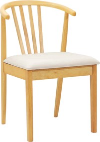 vidaXL Καρέκλα τραπεζαρίας 2 pcs Φυσικό και Ανοιχτό Καθαρό Καουτσούκ