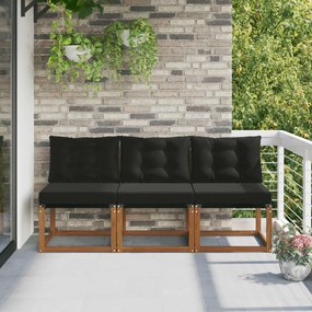 vidaXL 3 Τεμάχιο Εξωτερικός μεσαίος καναπές