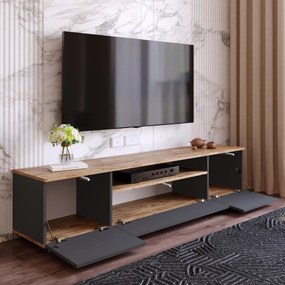 Έπιπλο τηλεόρασης &quot;VIANA&quot; σε χρώμα atlantic pine/ανθρακί 180x45x45