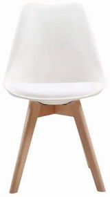 MARTIN καρέκλα Ξύλο/PP Άσπρο/Μοντ.ταπετσαρία 49x57x82cm ΕΜ136,14