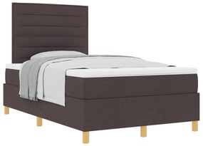 vidaXL Κρεβάτι με Στρώμα Σκούρο Καφέ 120x200 εκατοστά Υφασμάτινο