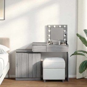 vidaXL Μπουντουάρ με LED Γκρι Sonoma 115x37x110,5 εκ.