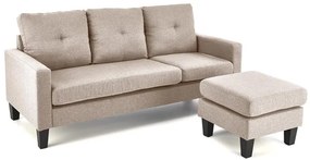 GERSON sofa with ottoman, color: beige DIOMMI-60-29293