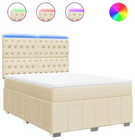 ΚΡΕΒΑΤΙ BOXSPRING ΜΕ ΣΤΡΩΜΑ ΚΡΕΜ 140X200 ΕΚ. ΥΦΑΣΜΑΤΙΝΟ 3294003