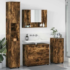vidaXL Σετ Επίπλων Μπάνιου 4 pcs Καπνιστή δρυς 30 x 35 x 192 εκ.