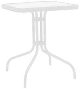 Τραπέζι Watson μέταλλο λευκό- γυαλί 70x70x70εκ 70x70x70 εκ.