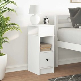 vidaXL Κομοδίνο με συρτάρι Λευκό 25x31x66 cm