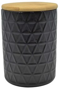 Βάζο Αποθήκευσης 817085 11x11x15,6cm Black-Natural Ankor Bamboo,Ceramic