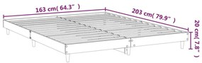 Πλαίσιο κρεβατιού χωρίς στρώμα 160x200 εκ. Επεξεργασμένο Ξύλο - Καφέ