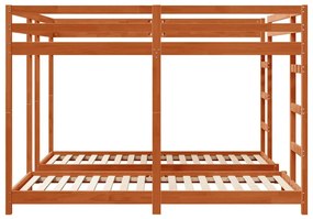 vidaXL Σκελετός Κουκέτας Τριών Επιπέδων Κερωτό καφέ 200 x 200 cm