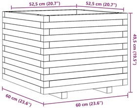 Ζαρντινιέρα Κήπου 60x60x49,5 εκ. από Μασίφ Ξύλο Ψευδοτσούγκας - Καφέ