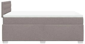 vidaXL Κρεβάτι Boxspring με Στρώμα Taupe 120x190 εκ. Υφασμάτινο