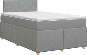 vidaXL Κρεβάτι box spring με στρώμα Ανοιχτό γκρι 120 x 190 cm Ύφασμα