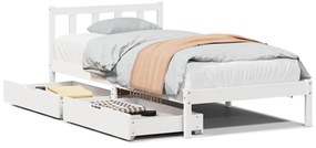 vidaXL Σκελετός Κρεβ. Χωρίς Στρώμα Λευκό 90x190 εκ Μασίφ Πεύκο