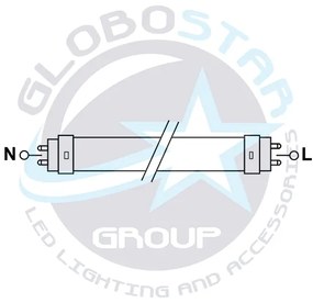 GloboStar® 76181 Λάμπα LED Τύπου Φθορίου T8 Αλουμινίου Τροφοδοσίας Δύο Άκρων 60cm 10W 230V 800lm 180° με Καθαρό Κάλυμμα Θερμό Λευκό 3000K