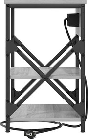 vidaXL Κομοδίνο 2 τεμ. Γκρίζο Σονομα 41 x 31 x 51 εκ.
