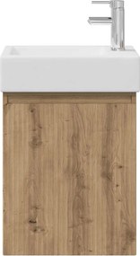 vidaXL Μονάδα μπάνιου με βρύση Artisan Δρυς 45,5 x 22,5 x 84 εκ