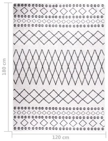 Χαλί Πλενόμενο Αντιολισθητικό Μαύρο / Λευκό 120 x 180 εκ. - Πολύχρωμο