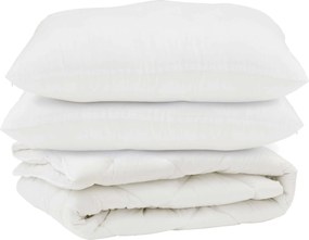 vidaXL Πάπλωμα με μαξιλάρι 3 pcs Λευκό Μικροΐνες