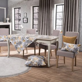 Τραπεζοκαρέ Frontera Grey-Gold Teoran 135X135cm Cotton-Polyester