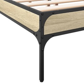 vidaXL Πλαίσιο Κρεβατιού Sonoma Δρυς 160x200 εκ. Επεξ. Ξύλο &amp; Μέταλλο