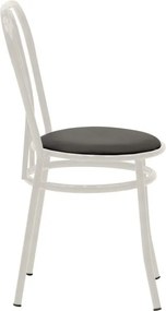 Καρέκλα "WIEN" από μέταλλο/τεχνόδερμα σε εκρού/μαύρο χρώμα 39x85