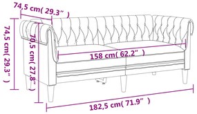 ΚΑΝΑΠΕΣ ΔΙΘΕΣΙΟΣ CHESTERFIELD ΜΠΛΕ ΥΦΑΣΜΑΤΙΝΟΣ 372553