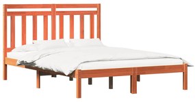 vidaXL Σκελετός Κρεβατιού με κεφαλάρι Κερωτό καφέ 160 x 200 cm