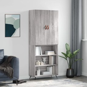 vidaXL Ντουλάπι Γκρι Sonoma 69,5 x 34 x 180 εκ. Επεξεργασμένο Ξύλο