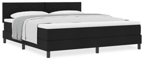 vidaXL Kρεβάτι Box Spring με Στρώμα  Μαύρο 180x200 εκ. Υφασμάτινο