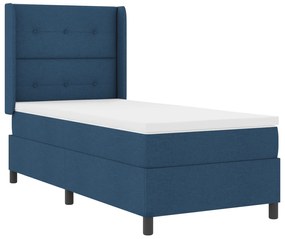 vidaXL Κρεβάτι Box Spring με Στρώμα & LED Μπλε 90x190 εκ. Ύφασμα