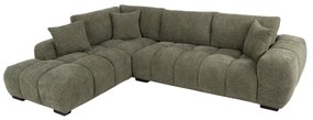 CORNER SOFA (LEFT) COVEN  GREEN FABRIC 298x102-208x85Hcm.