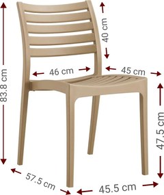 Καρέκλα Jenna-Cappuccino (4) τεμάχια