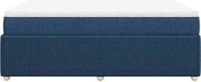 vidaXL Κρεβάτι Boxspring με Στρώμα Μπλε 140x200 εκ. Υφασμάτινο