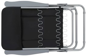 vidaXL Καρέκλες Κήπου Πτυσσόμενες 2 τεμ. Μαύρες με Μαξιλάρια