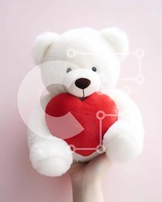 Intra Συλλεκτικό Ξύλινο Παζλ Plywood 4mm - Αρκουδάκι με κόκκινη καρδιά Σε Ξύλινο Κουτί - Διαστάσεις Puzzle: 10x10 cm – 25 κομμάτια