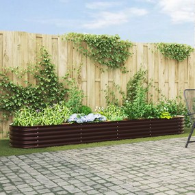 vidaXL Υψωμένο Παρτέρι για Κήπο Καφέ 400x80x44 εκ σε Γαλβανισμένο Χάλυβα